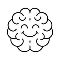 Happy brain illustration for mental health awareness and positive thinking concept design idea