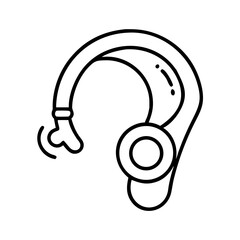 Hearing aid device vector illustration for audiology and ear care solutions and technology aid
