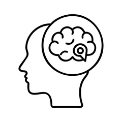 Brain health human mind psychology mental health awareness and focus location concept icon design
