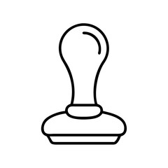 Outline rubber stamp vector icon design for document approval and office stationery supplies use