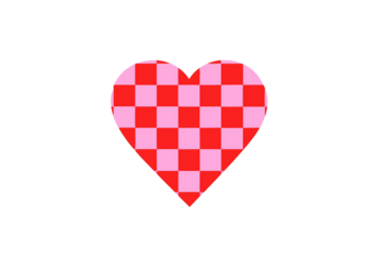 Chess heart pink and red.