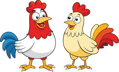 Chicken illustration vector design, Cartoon Chicken vector design