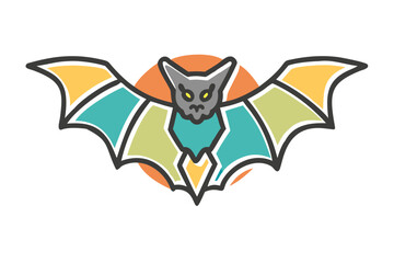 colorful bat line art