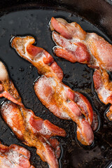 Greasy Fatty Cooked Crispy Bacon