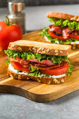 Healthy Homemade Bacon Lettuce Tomato BLT Sandwich