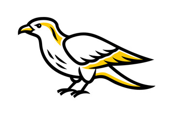 a colorful bird of buzzard line art
