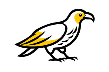 a colorful bird of buzzard line art