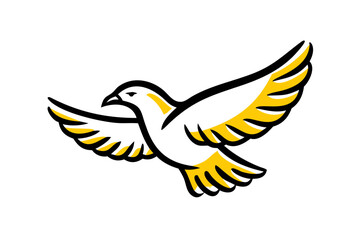 a colorful bird of buzzard line art