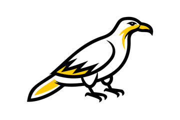 a colorful bird of buzzard line art