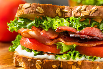 Healthy Homemade Bacon Lettuce Tomato BLT Sandwich