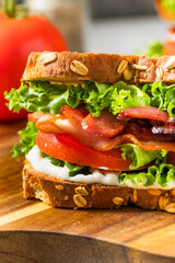 Healthy Homemade Bacon Lettuce Tomato BLT Sandwich