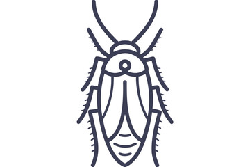 cockroach line art silhouette black and white