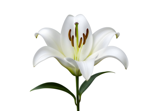 Close-up of a pristine white lily.