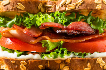 Healthy Homemade Bacon Lettuce Tomato BLT Sandwich
