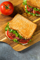 Healthy Homemade Bacon Lettuce Tomato BLT Sandwich