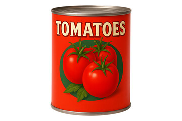 Tomatoes can isolated on transparent background