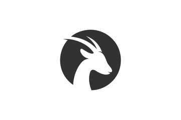 Obraz premium Black gazelle silhouette vector art illustration 