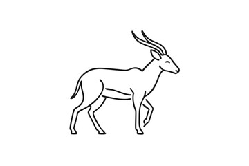 Black gazelle silhouette vector art illustration 