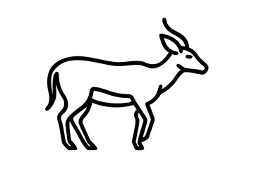 Black gazelle silhouette vector art illustration 