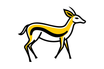 Black gazelle silhouette vector art illustration 