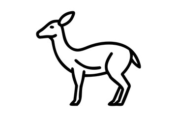 Black gazelle silhouette vector art illustration 