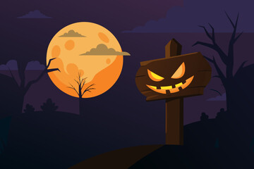 halloween background with pumpkin