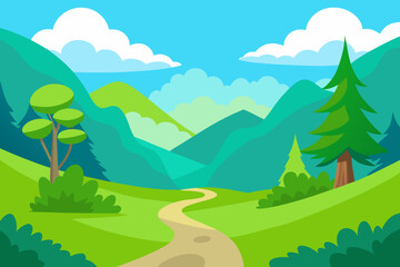 Obraz premium summer landscape with mountains