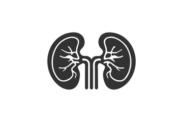black and white vector illustration of an kidneys