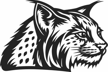 Vector illustration of a wild lynx head, a powerful symbol of a lynx , perfect for a tattoo or mascot