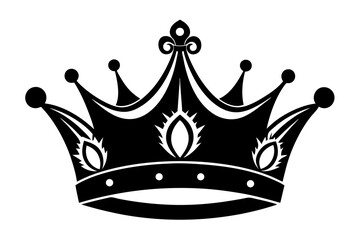 royal crown silhouette black and white