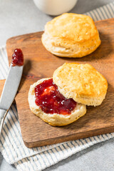 Buttery Buttermilk Biscuits and Strawberry Jam