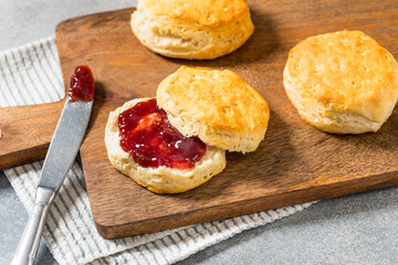 Buttery Buttermilk Biscuits and Strawberry Jam