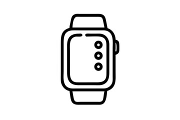 Fototapeta premium smartwatch vector black and white silhouette line art