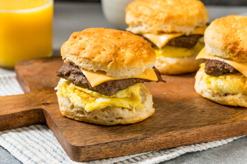Homemade Sausage Egg Biscuit Breakfast Sandwich