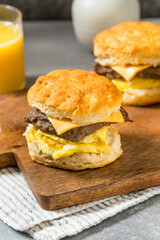 Homemade Sausage Egg Biscuit Breakfast Sandwich
