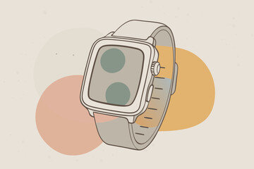 smartwatch vector black and white silhouette 