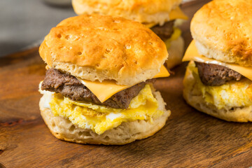 Homemade Sausage Egg Biscuit Breakfast Sandwich