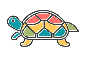 A playful cartoon illustration of a turtle, a fun and unique vector design icon
