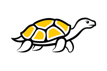 A playful cartoon illustration of a turtle, a fun and unique vector design icon