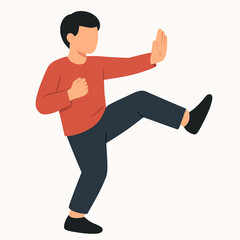 Man practicing martial arts or self-defense.