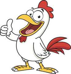 Chicken illustration vector design, Cock logo Design