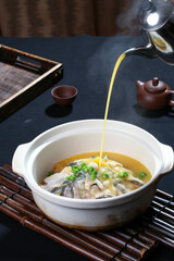 Chinese cuisine, Cantonese cuisine, surfing mandarin fish