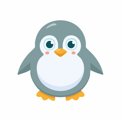 Obraz premium Graues, rundes Pinguinbaby 