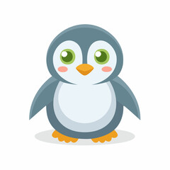 Obraz premium Graues, rundes Pinguinbaby 