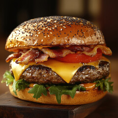 A tasty cheeseburger