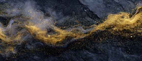 Golden Celestial River: A Luxurious Abstract Masterpiece