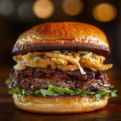 A tasty smoky barbecue burger
