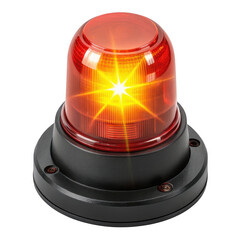 3d red rotating beacon light with bright yellow flash