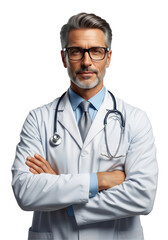 Fototapeta premium Confident Male Doctor with Stethoscope Portrait 