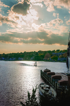 Catboat on the Mystic River
